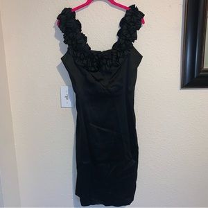 WHBM Ruffle Neckline Little Black Dress